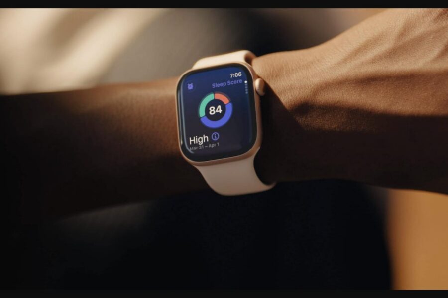 Apple Watch Series 11 showing sleep score on wrist
