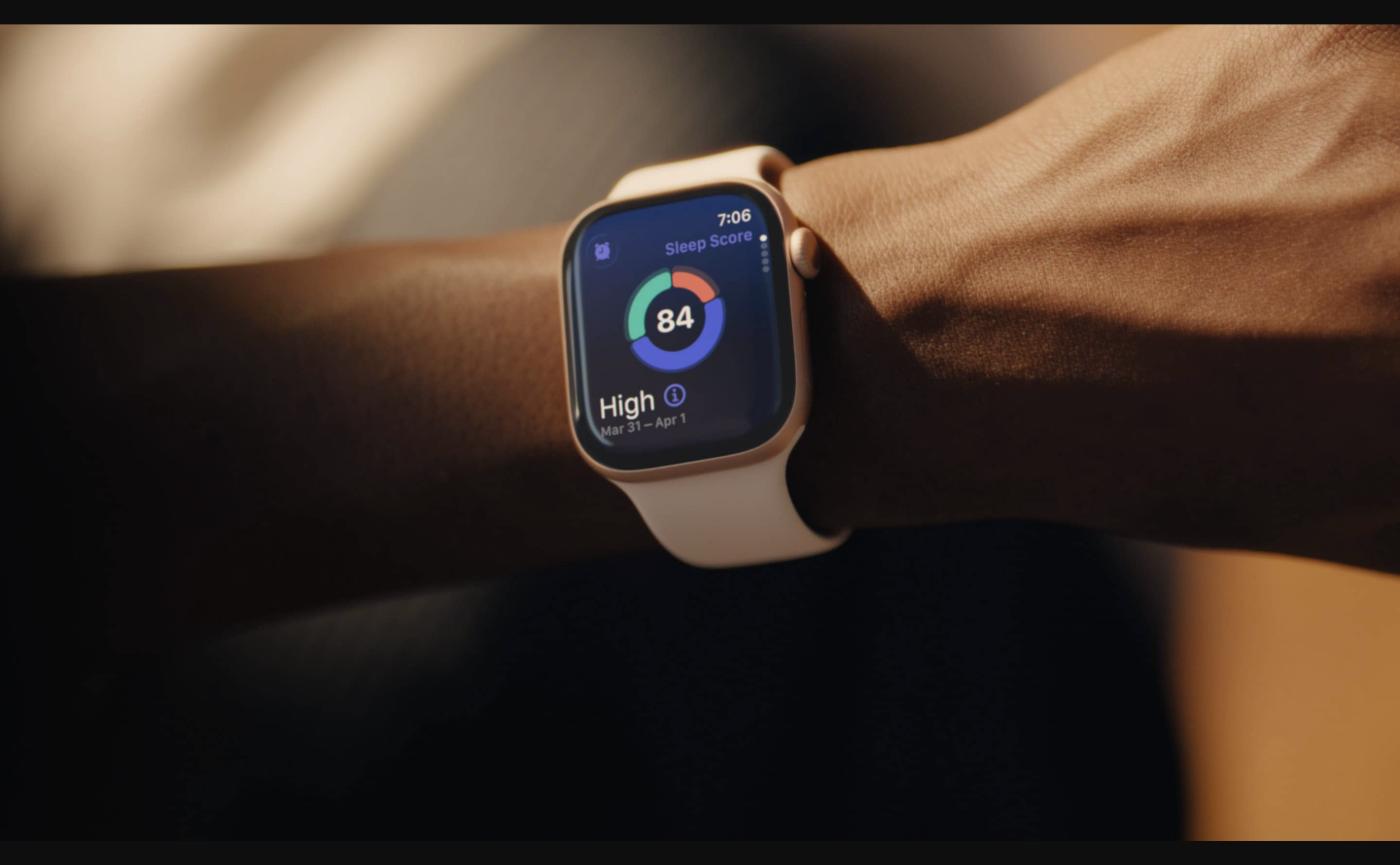 Apple Watch Series 11 showing sleep score on wrist