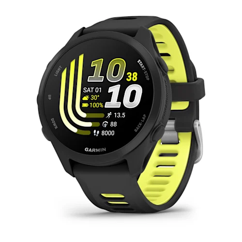 Garmin Forerunner 170 Black with Amp Yellow band AMOLED running smartwatch