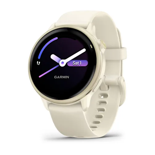 Garmin vívoactive 6 Bone and Lunar Gold AMOLED fitness smartwatch